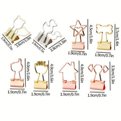 5pcs Metal Assorted Binder Clips for Home Office School