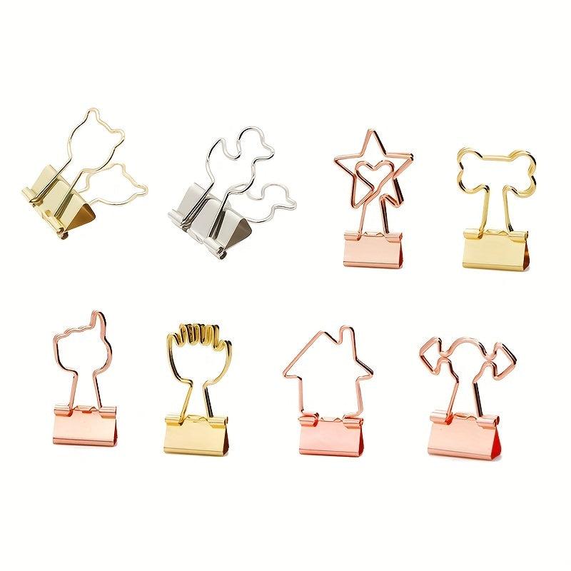 5pcs Metal Assorted Binder Clips for Home Office School