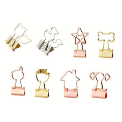 5pcs Metal Assorted Binder Clips for Home Office School