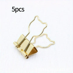5pcs Metal Assorted Binder Clips for Home Office School