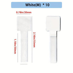 10pcs Adhesive Hook And Loop Cable Organizers