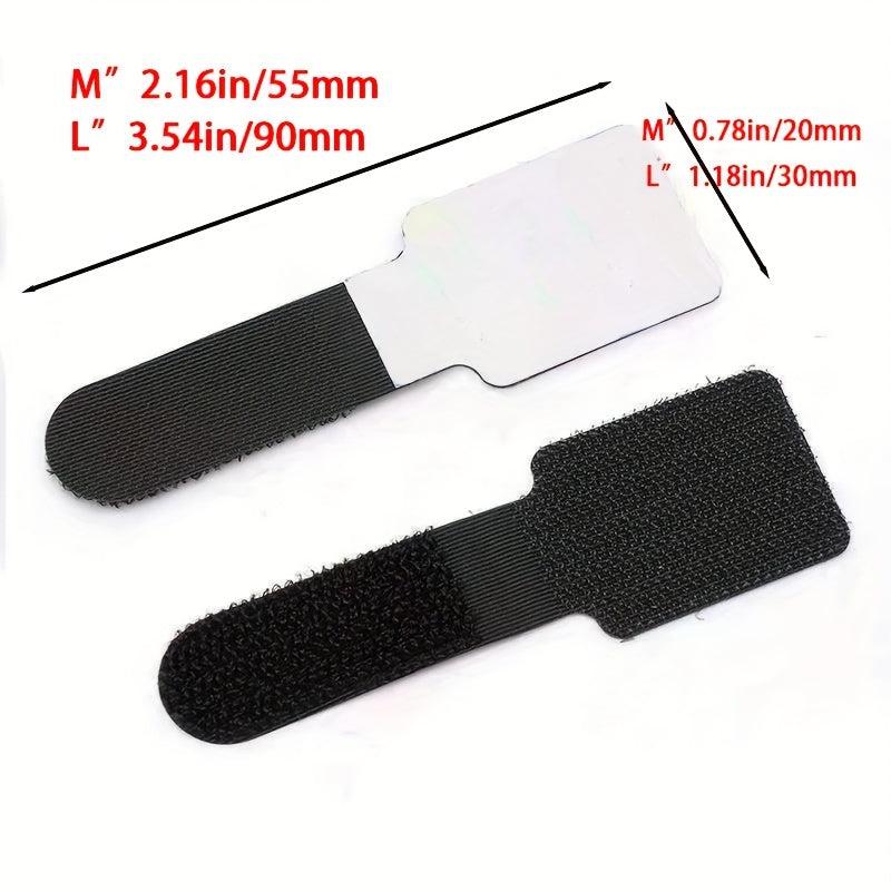 10pcs Adhesive Hook And Loop Cable Organizers