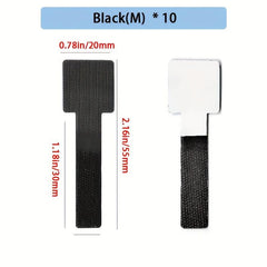 10pcs Adhesive Hook And Loop Cable Organizers