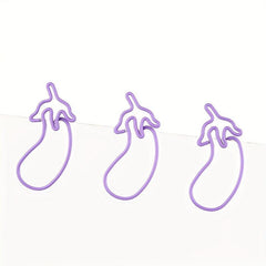 10pcs Purple Eggplant Vegetable Paper Clips