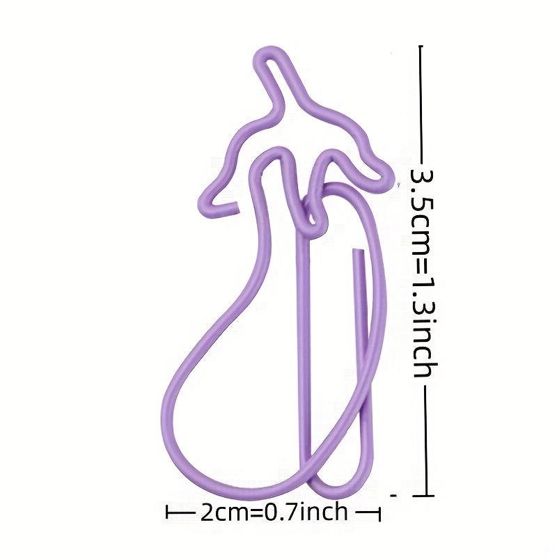 10pcs Purple Eggplant Vegetable Paper Clips