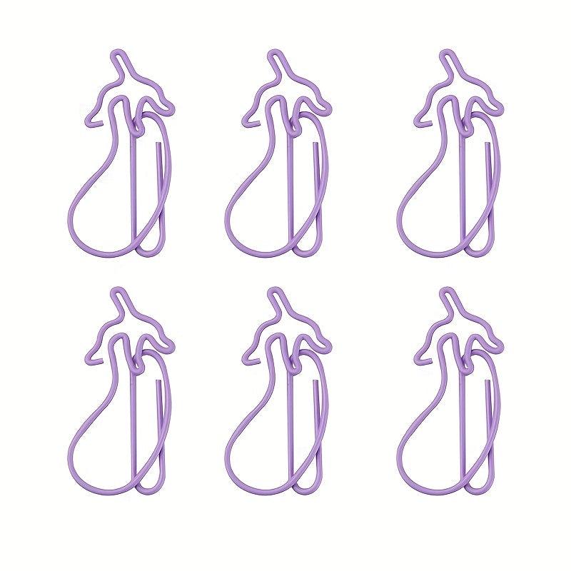 10pcs Purple Eggplant Vegetable Paper Clips