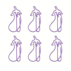 10pcs Purple Eggplant Vegetable Paper Clips