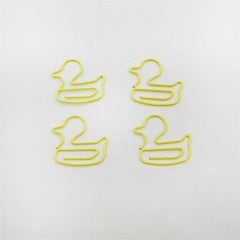 30pcs Yellow Ducks Metal Paper Clips Bookmarks For Office School Stationery