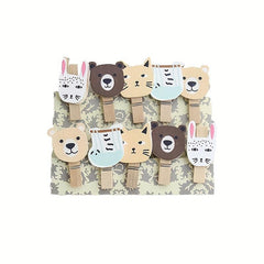 10pcs Photo Clip With Hemp Rope Dorm Decor Small Wooden Clip