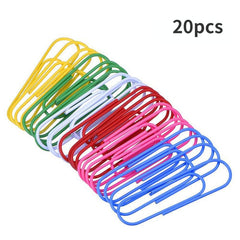 20pcs Multicolored 100mm Coated Paper Clips for Office & School