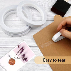 Double Sided Tape 3 Rolls for Arts Crafts Photography Tear by Hand 0.5 1 1.5