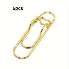 6pcs Metal Pen Holder Clips Paper Clip Function Pen Holder Clips