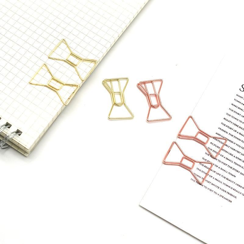 10 Pcs Paper Clips Bowknot Shape Holder Office School Home Supplies