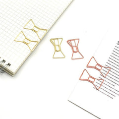 10 Pcs Paper Clips Bowknot Shape Holder Office School Home Supplies