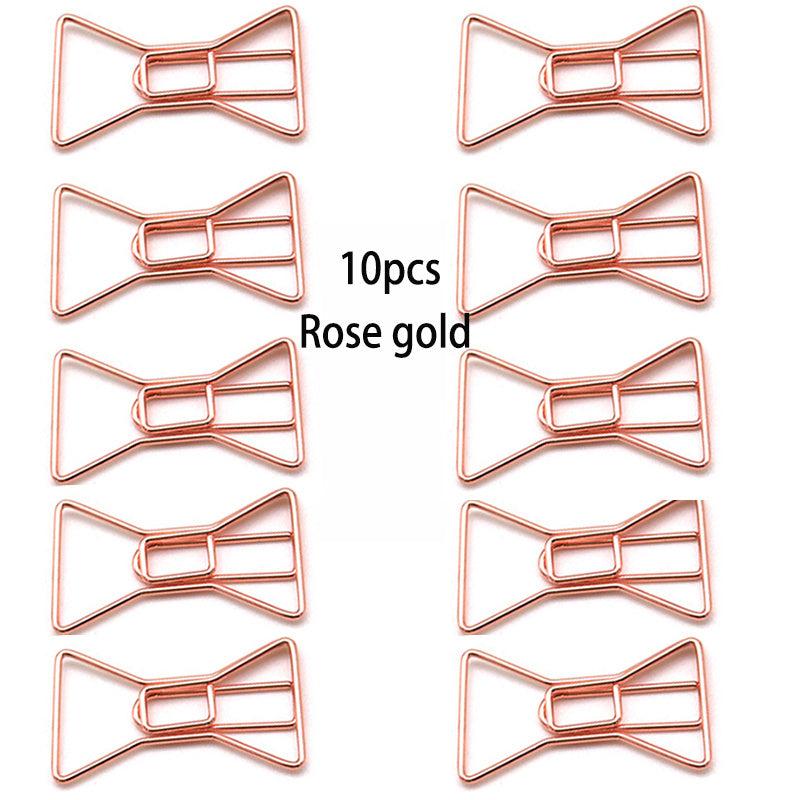 10 Pcs Paper Clips Bowknot Shape Holder Office School Home Supplies