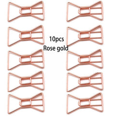 10 Pcs Paper Clips Bowknot Shape Holder Office School Home Supplies