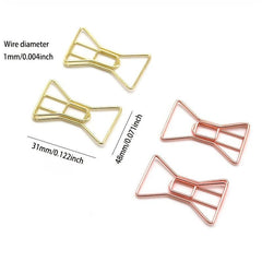 10 Pcs Paper Clips Bowknot Shape Holder Office School Home Supplies