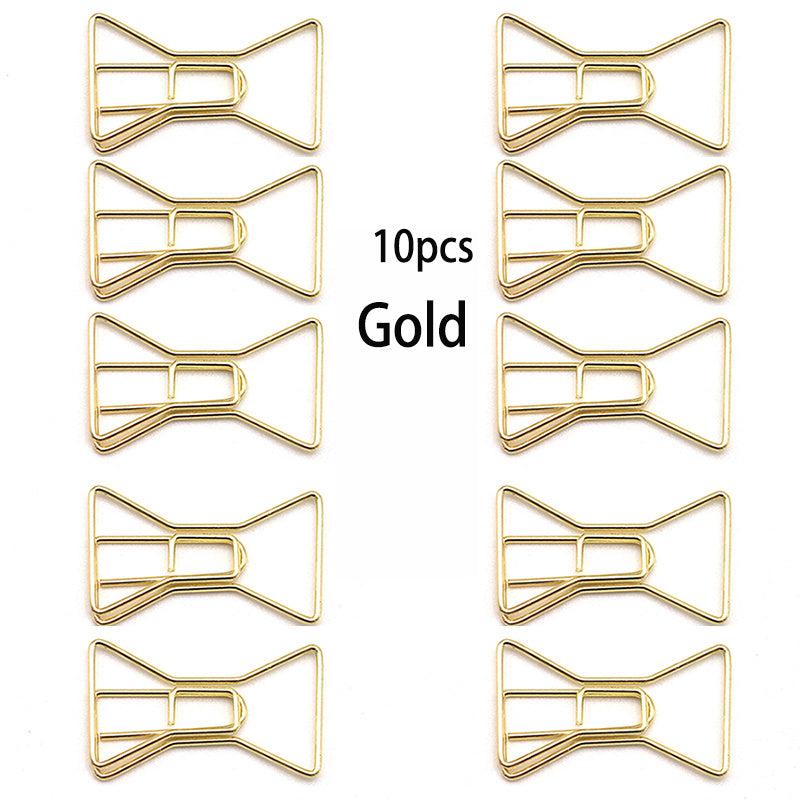 10 Pcs Paper Clips Bowknot Shape Holder Office School Home Supplies