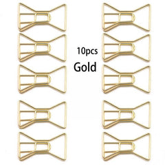 10 Pcs Paper Clips Bowknot Shape Holder Office School Home Supplies