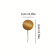 30pcs Thumbtacks Cork Nails Preschool Push Pins Solid Wood I-shaped Nails