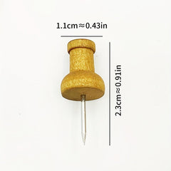 30pcs Thumbtacks Cork Nails Preschool Push Pins Solid Wood I-shaped Nails
