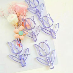 10pcs Rose Flower Paper Clips Bookmarks Office School Wedding Decor