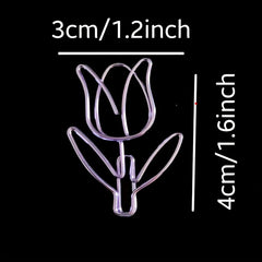 10pcs Rose Flower Paper Clips Bookmarks Office School Wedding Decor