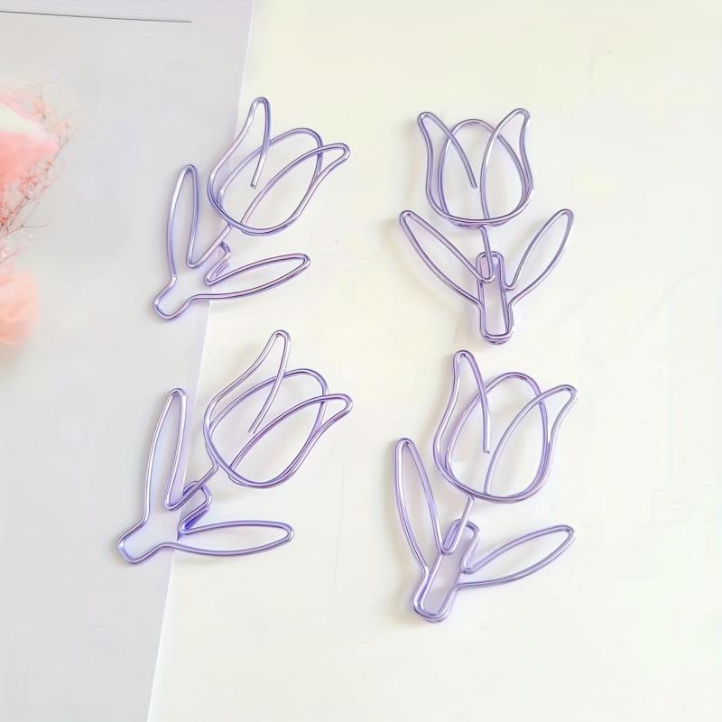 10pcs Rose Flower Paper Clips Bookmarks Office School Wedding Decor