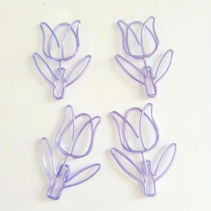 10pcs Rose Flower Paper Clips Bookmarks Office School Wedding Decor