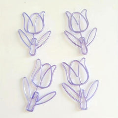 10pcs Rose Flower Paper Clips Bookmarks Office School Wedding Decor