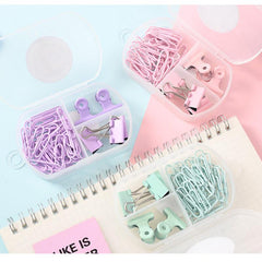 45pcs Paper Clip Dovetail Clip Ticket Clip Stationery Set