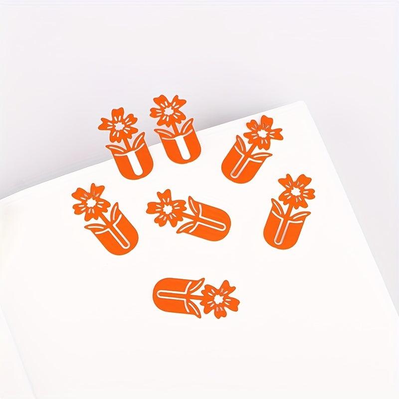 5 PCS Flower Hollow out Bookmarks for Students, Cartoon Book Clip