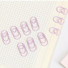 40pcs Macaron Colored Love Pins Stainless Steel Paper Clips Bookmarks