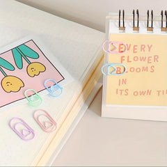 40pcs Macaron Colored Love Pins Stainless Steel Paper Clips Bookmarks
