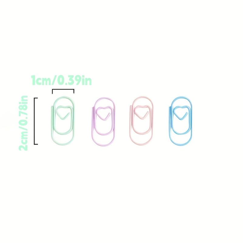 40pcs Macaron Colored Love Pins Stainless Steel Paper Clips Bookmarks