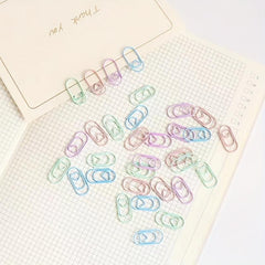 40pcs Macaron Colored Love Pins Stainless Steel Paper Clips Bookmarks