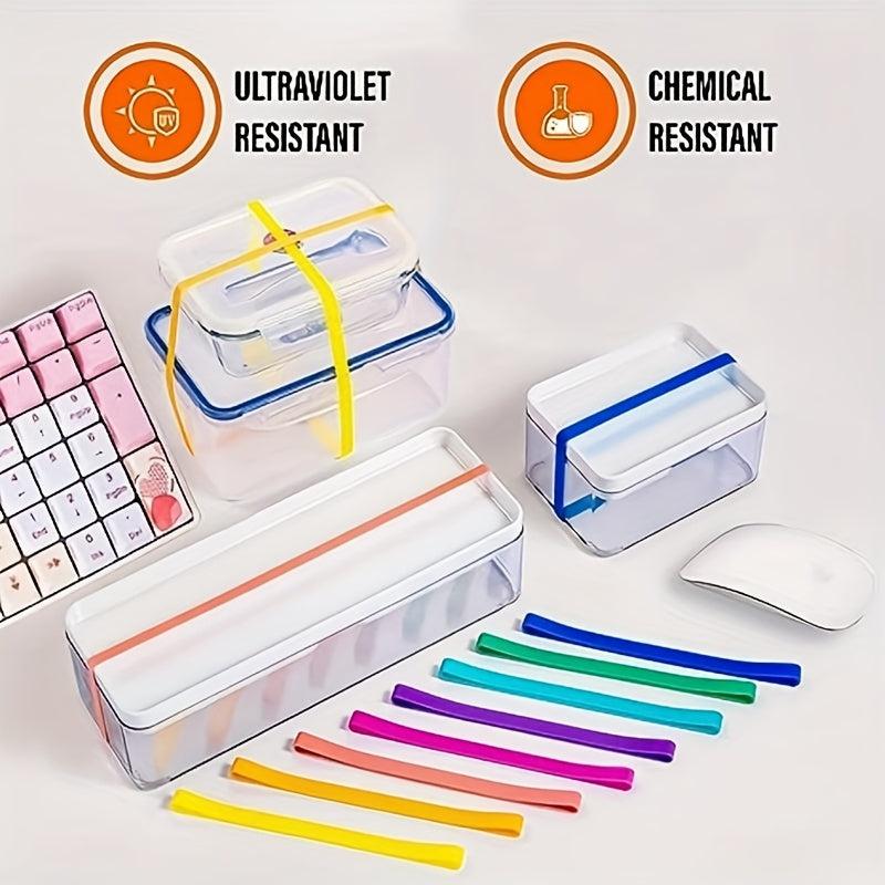 12pcs Colored Rubber Bands for Home Office and Study Use