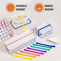 12pcs Colored Rubber Bands for Home Office and Study Use