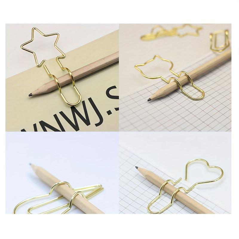 Cartoon Metal Pen Holder with Paper Clip Organizer