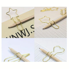 Cartoon Metal Pen Holder with Paper Clip Organizer