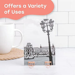 Rose Golden Small Binder Clips 20pcs Stainless Steel Office Supplies