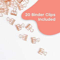 Rose Golden Small Binder Clips 20pcs Stainless Steel Office Supplies