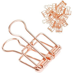 Rose Golden Small Binder Clips 20pcs Stainless Steel Office Supplies