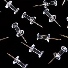 200 Transparent Plastic Head Steel Nails for Walls Cork Boards Home Office