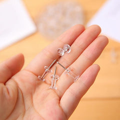 200 Transparent Plastic Head Steel Nails for Walls Cork Boards Home Office