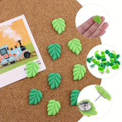 30pcs Leaves Push Pins Resin Leaf Decorative Thumbtacks Cork Board Office