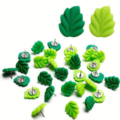 30pcs Leaves Push Pins Resin Leaf Decorative Thumbtacks Cork Board Office