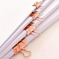 40pcs 19mm Rose Golden Binder Paper Clip Long Tail Clip Barrel Ticket