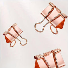 40pcs 19mm Rose Golden Binder Paper Clip Long Tail Clip Barrel Ticket