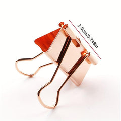 40pcs 19mm Rose Golden Binder Paper Clip Long Tail Clip Barrel Ticket